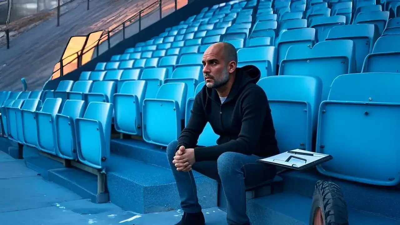 Guardiola Sits Quietly at the Edge of Goodbye An unopened clipboard and empty stands whisper the start of an ending not yet mourned.