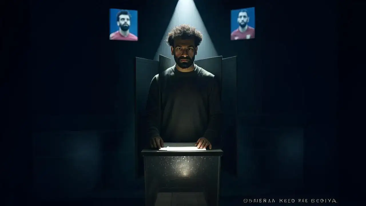 Salah Awaits Judgment Amid Award Votes A glowing ballot box transforms goal records into a silent plea for recognition.