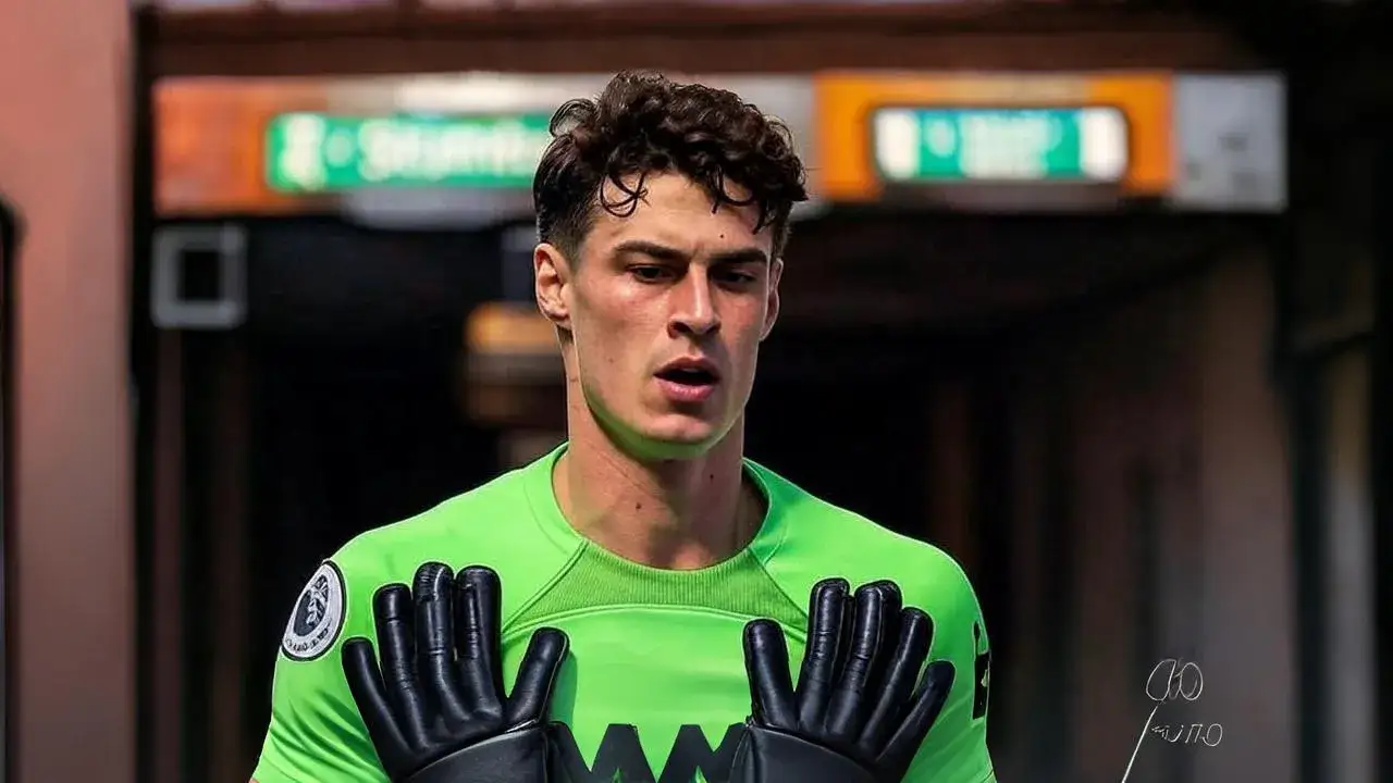 Kepa sits at the edge of choice Two doors and a pair of untouched gloves frame a keeper debating presence over prestige.