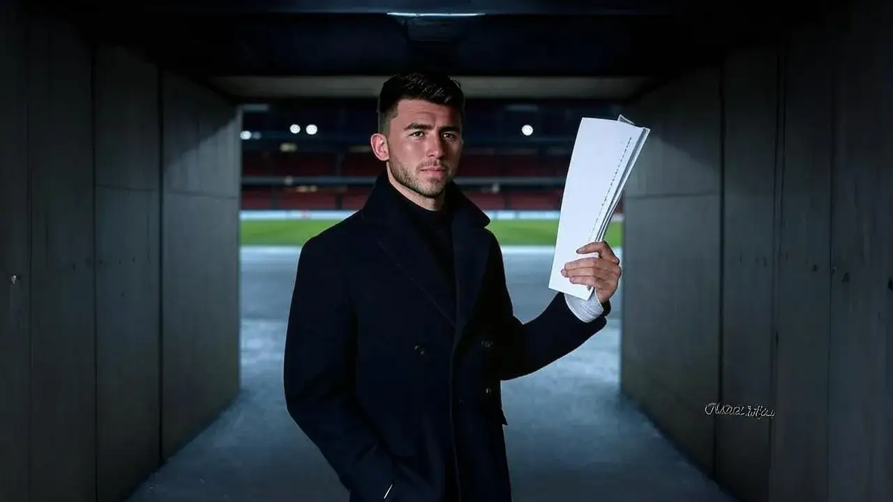 Laporte’s Return Frames Arsenal’s Defensive Gamble A worn tactical sheet in Laporte’s grip symbolizes Arsenal’s urgent call for leadership amid instability.