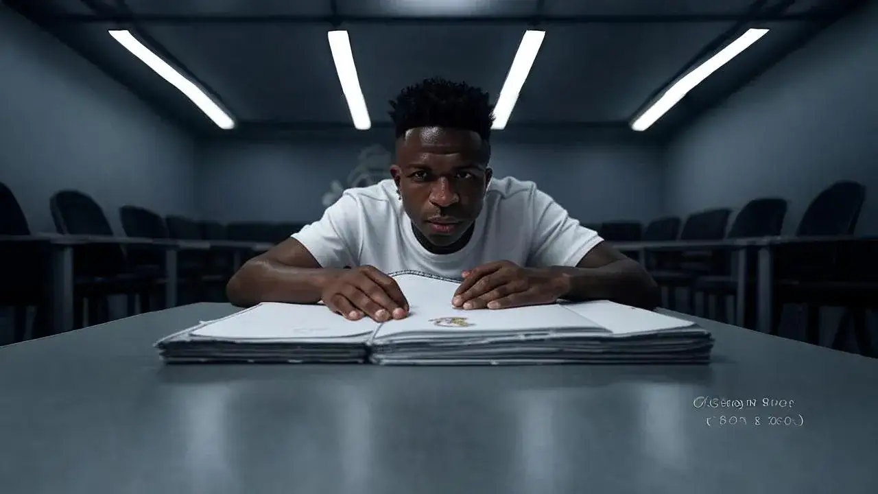 Vifaces contract tension under Madrid lights A closed folder under fluorescent glare becomes the silent witness to a star’s loyalty being tested.