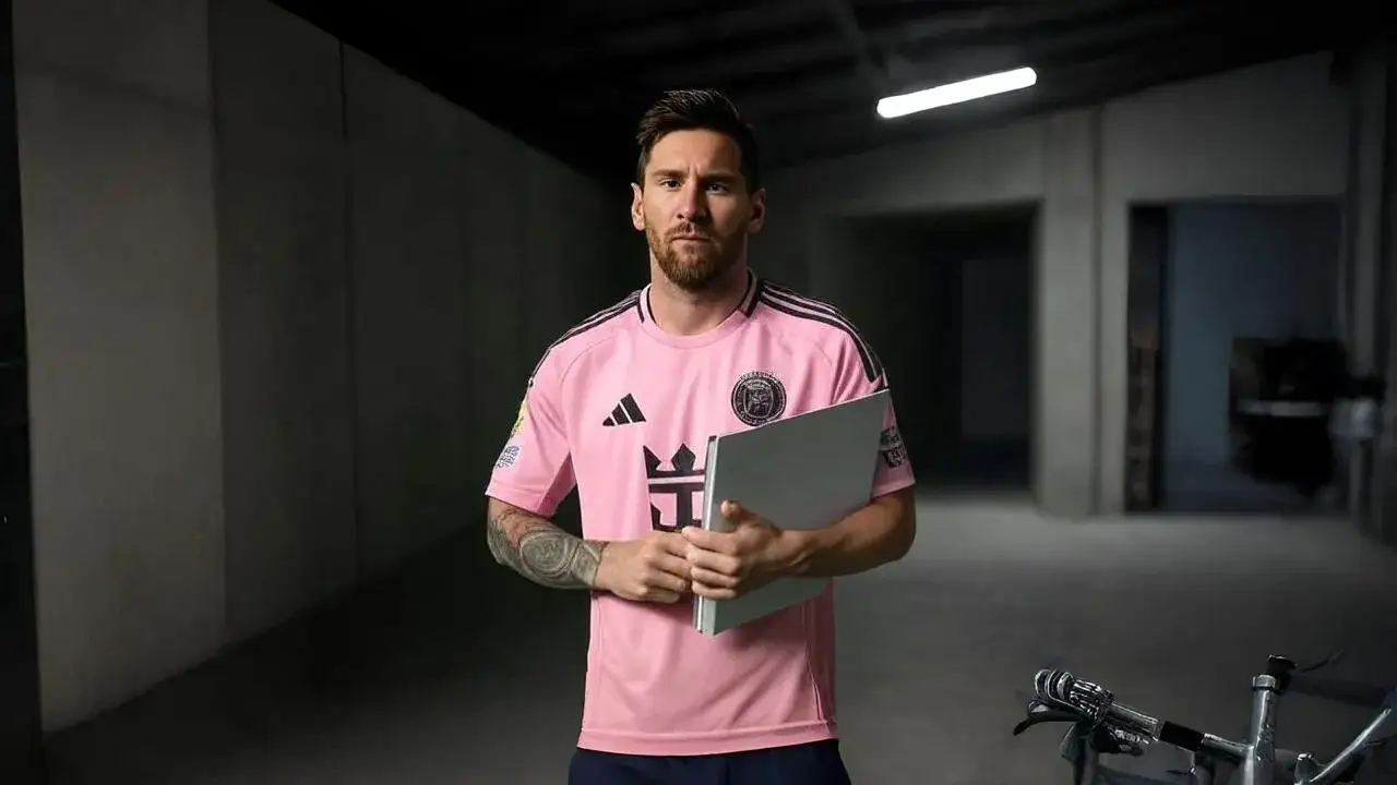 Messi’s renewal moment frozen in silence A creased contract folder in Messi’s hand captures the quiet tension of Inter Miami’s next chapter.