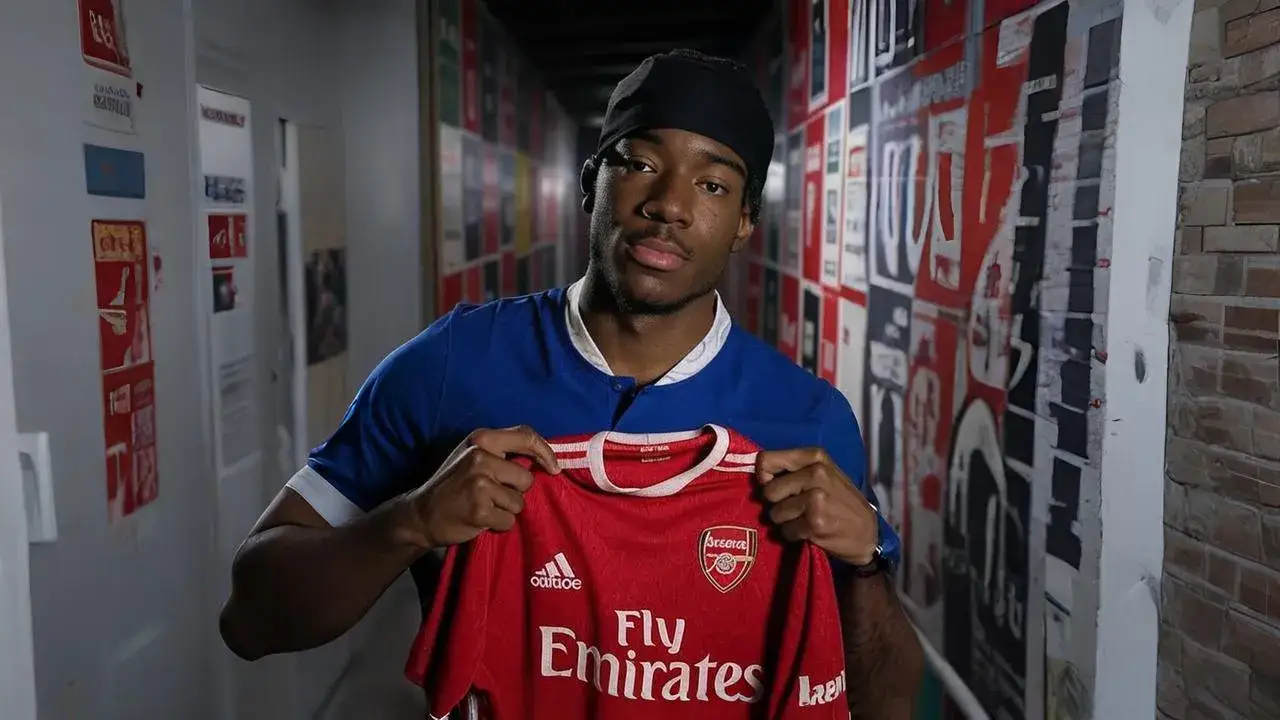 Madueke’s Move Between London Rivals A red-inked contract peeking from Madueke’s pocket symbolizes the tension of changing sides under city lights