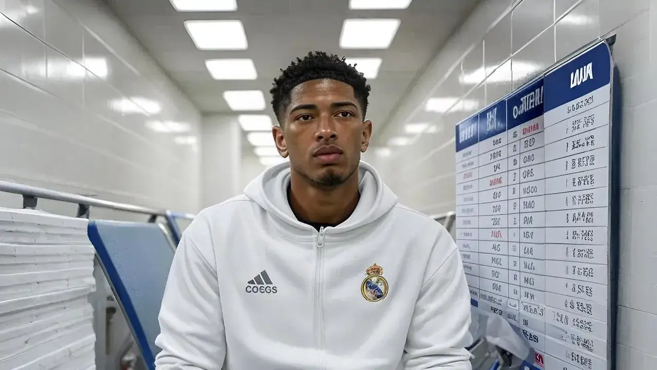 Bellingham sidelined: spotlight shifts at Madrid A marked fixture list on a clinic bench echoes the sudden void left by Bellingham’s absence.