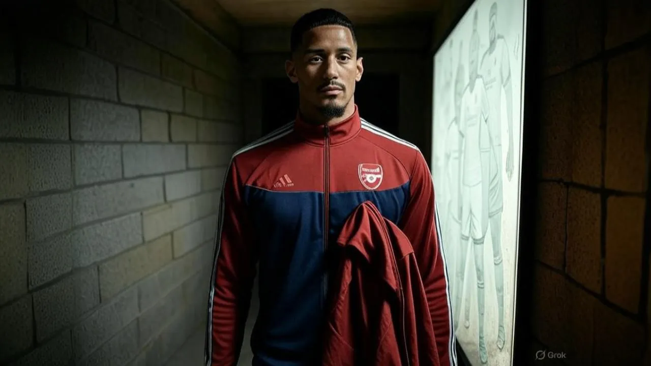 Saliba caught between red and white