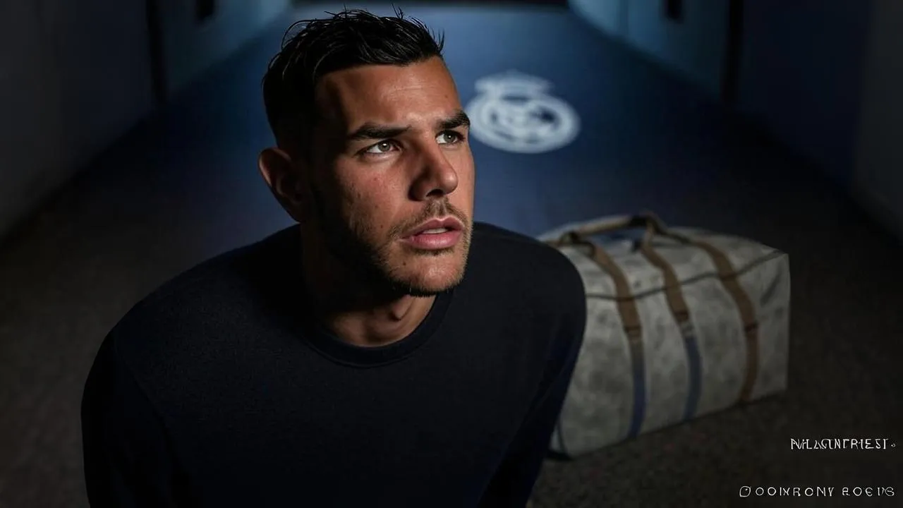  A zipped Milan bag at the Bernabéu threshold marks a full-back’s unfinished chapter — not yet rewritten, not yet erased.