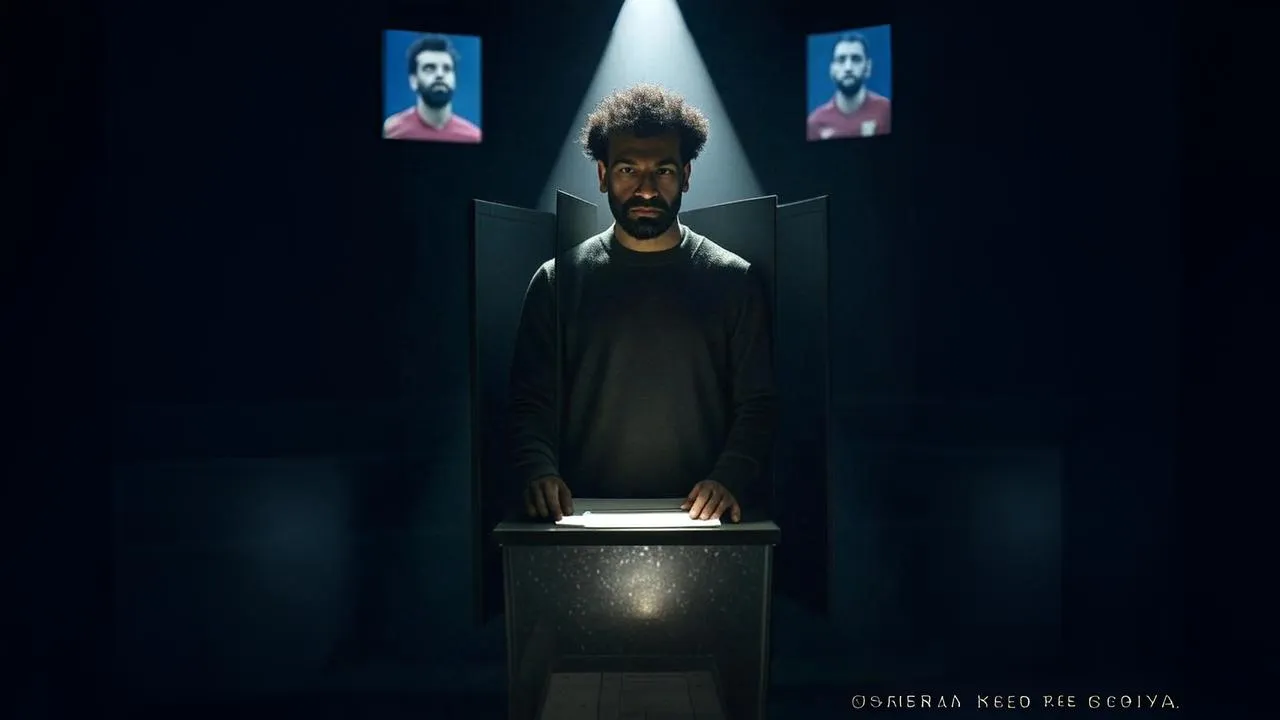 A glowing ballot box transforms goal records into a silent plea for recognition.