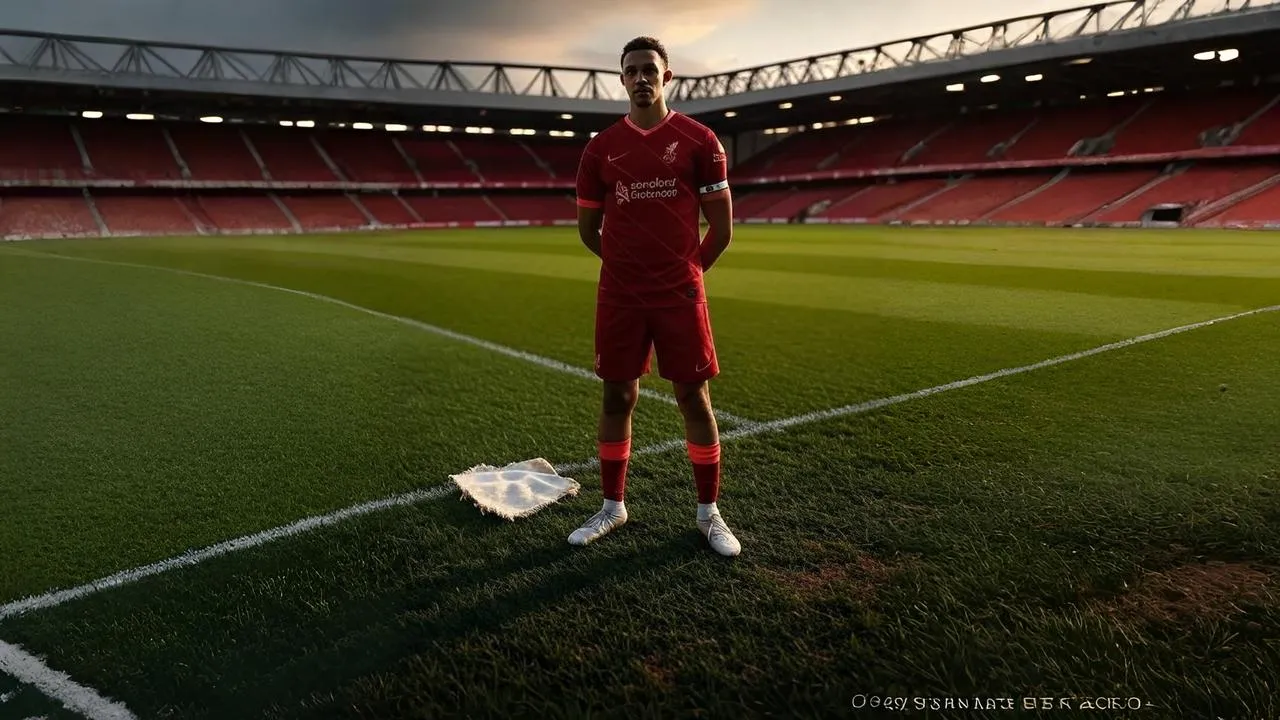 A discarded captain’s armband embodies Alexander-Arnold’s emotional departure, symbolizing Liverpool’s heartfelt loss.