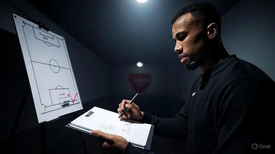 A shadowed signature under a red-circled name echoes Arsenal’s quiet but decisive defensive continuity.