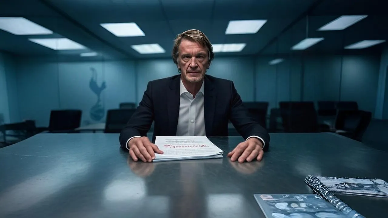A peeling poster and shadowed hallway frame the slow dismantling of INEOS’s once-bold sporting ambitions.