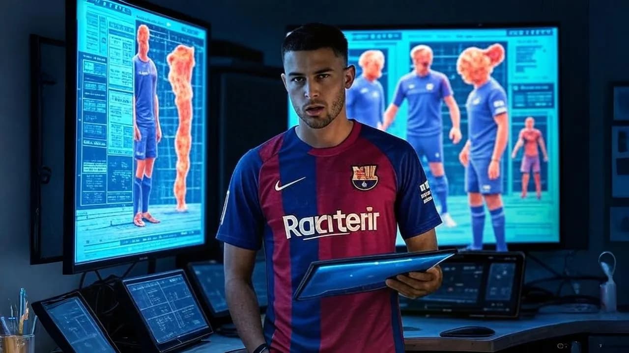 Joan Garcia studies the code behind the gloves