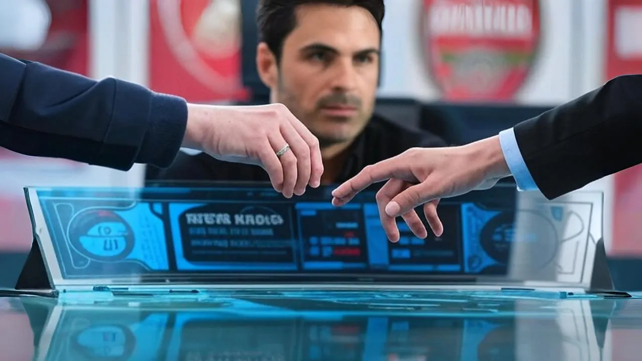 A name tile moving into place under Arteta’s hand mirrors the logic and stakes of Arsenal’s transfer vision.