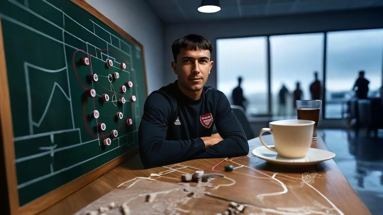 A folded Arsenal shirt in hand becomes a quiet manifesto — clarity chosen over the comfort of giants.