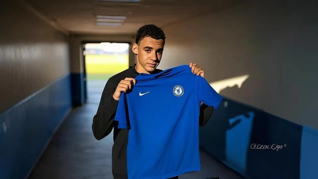 A folded Chelsea shirt in Musiala’s hand becomes the quiet answer to a career-defining “Why not?”