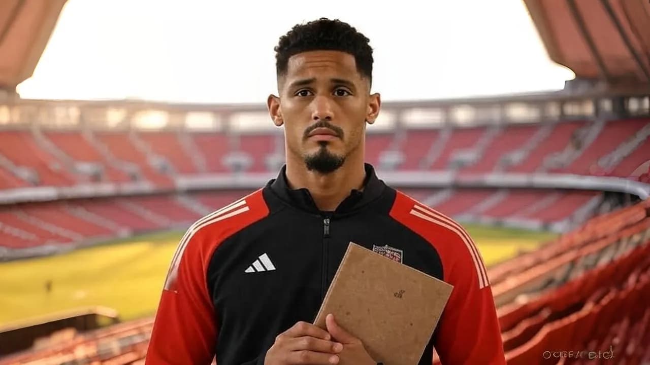 A creased contract in Saliba’s hand reveals the tension between loyalty and long-term pursuit from Madrid.